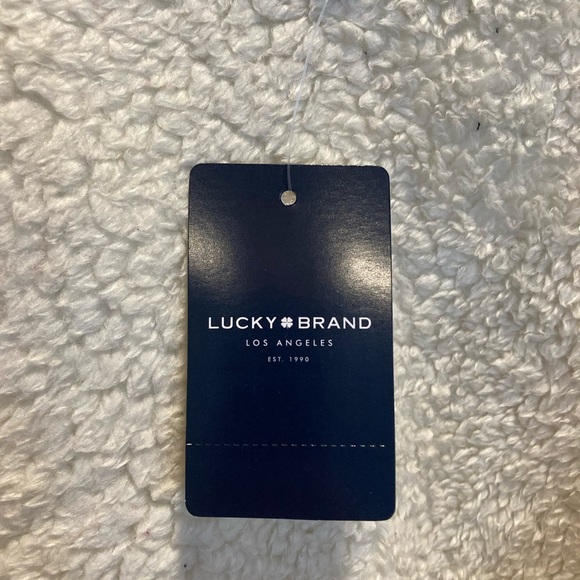 NWT Lucky Brand red & black, fleece lined jacket with pockets & button up front - Picture 6 of 9